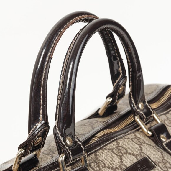 Gucci Brown Patent Medium GG Joy Boston Bag - Picture 8 of 14